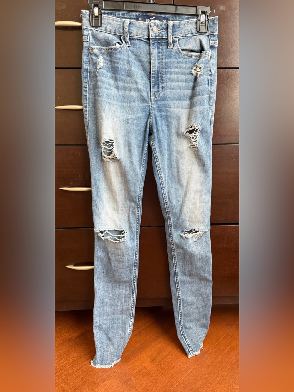 Hollister Light Blue Ripped Skinny Jeans
